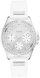 Buy Shop Guess Frontier Diamonds Silver Dial White Rubber Strap Watch For Women - W1160L4 USA Online