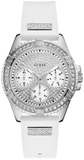 Buy Shop Guess Frontier Diamonds Silver Dial White Rubber Strap Watch For Women - W1160L4 USA Online
