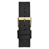 Buy Shop Guess Fusion Chronograph Black Dial Black Leather Strap Watch For Women - GW0553L4 USA Online
