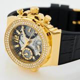 Buy Shop Guess Fusion Chronograph Black Dial Black Leather Strap Watch For Women - GW0553L4 USA Online