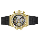 Buy Shop Guess Fusion Chronograph Black Dial Black Leather Strap Watch For Women - GW0553L4 USA Online
