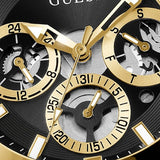 Buy Shop Guess Fusion Chronograph Black Dial Black Leather Strap Watch For Women - GW0553L4 USA Online