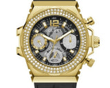 Buy Shop Guess Fusion Chronograph Black Dial Black Leather Strap Watch For Women - GW0553L4 USA Online