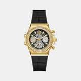 Buy Shop Guess Fusion Chronograph Black Dial Black Leather Strap Watch For Women - GW0553L4 USA Online