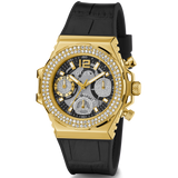 Buy Shop Guess Fusion Chronograph Black Dial Black Leather Strap Watch For Women - GW0553L4 USA Online