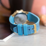 Buy Shop Guess Fusion Chronograph Blue Dial Blue Leather Strap Watch For Women - GW0553L3 USA Online