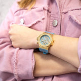 Buy Shop Guess Fusion Chronograph Blue Dial Blue Leather Strap Watch For Women - GW0553L3 USA Online