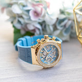 Buy Shop Guess Fusion Chronograph Blue Dial Blue Leather Strap Watch For Women - GW0553L3 USA Online