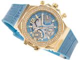 Buy Shop Guess Fusion Chronograph Blue Dial Blue Leather Strap Watch For Women - GW0553L3 USA Online