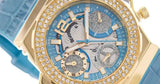 Buy Shop Guess Fusion Chronograph Blue Dial Blue Leather Strap Watch For Women - GW0553L3 USA Online