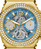 Buy Shop Guess Fusion Chronograph Blue Dial Blue Leather Strap Watch For Women - GW0553L3 USA Online