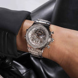 Buy Shop Guess Fusion Chronograph Crystals Silver Dial Silver Steel Strap Watch For Women - GW0552L1 USA Online
