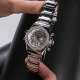 Buy Shop Guess Fusion Chronograph Crystals Silver Dial Silver Steel Strap Watch For Women - GW0552L1 USA Online