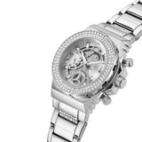 Buy Shop Guess Fusion Chronograph Crystals Silver Dial Silver Steel Strap Watch For Women - GW0552L1 USA Online