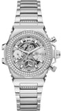 Buy Shop Guess Fusion Chronograph Crystals Silver Dial Silver Steel Strap Watch For Women - GW0552L1 USA Online