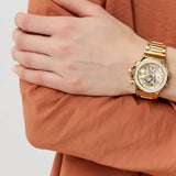 Buy Shop Guess Fusion Chronograph Gold Dial Gold Steel Strap Watch for Women - GW0552L2 USA Online