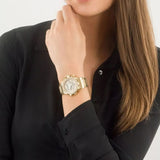 Buy Shop Guess Fusion Chronograph Gold Dial Gold Steel Strap Watch for Women - GW0552L2 USA Online