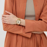 Buy Shop Guess Fusion Chronograph Gold Dial Gold Steel Strap Watch for Women - GW0552L2 USA Online
