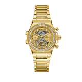 Buy Shop Guess Fusion Chronograph Gold Dial Gold Steel Strap Watch for Women - GW0552L2 USA Online