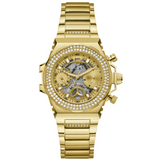 Buy Shop Guess Fusion Chronograph Gold Dial Gold Steel Strap Watch for Women - GW0552L2 USA Online