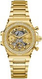 Buy Shop Guess Fusion Chronograph Gold Dial Gold Steel Strap Watch for Women - GW0552L2 USA Online