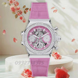 Buy Shop Guess Fusion Chronograph Pink Dial Pink Leather Strap Watch for Women - GW0553L1 USA Online