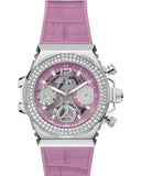 Buy Shop Guess Fusion Chronograph Pink Dial Pink Leather Strap Watch for Women - GW0553L1 USA Online