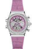 Buy Shop Guess Fusion Chronograph Pink Dial Pink Leather Strap Watch for Women - GW0553L1 USA Online