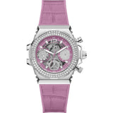 Buy Shop Guess Fusion Chronograph Pink Dial Pink Leather Strap Watch for Women - GW0553L1 USA Online