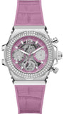 Buy Shop Guess Fusion Chronograph Pink Dial Pink Leather Strap Watch for Women - GW0553L1 USA Online