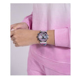 Buy Shop Guess Fusion Chronograph Pink Dial Pink Leather Strap Watch for Women - GW0553L5 USA Online