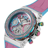 Buy Shop Guess Fusion Chronograph Pink Dial Pink Leather Strap Watch for Women - GW0553L5 USA Online