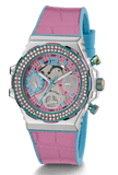 Buy Shop Guess Fusion Chronograph Pink Dial Pink Leather Strap Watch for Women - GW0553L5 USA Online