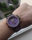 Buy Shop Guess Fusion Chronograph Purple Dial Purple Steel Strap Watch for Women - GW0552L4 USA Online