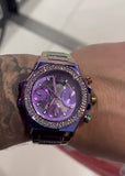 Buy Shop Guess Fusion Chronograph Purple Dial Purple Steel Strap Watch for Women - GW0552L4 USA Online