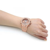 Buy Shop Guess Fusion Chronograph Rose Gold Dial Rose Gold Steel Strap Watch for Women - GW0552L3 USA Online