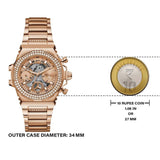 Buy Shop Guess Fusion Chronograph Rose Gold Dial Rose Gold Steel Strap Watch for Women - GW0552L3 USA Online