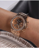 Buy Shop Guess Fusion Chronograph Rose Gold Dial Rose Gold Steel Strap Watch for Women - GW0552L3 USA Online