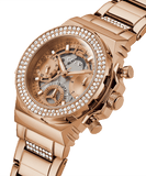 Buy Shop Guess Fusion Chronograph Rose Gold Dial Rose Gold Steel Strap Watch for Women - GW0552L3 USA Online