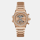 Buy Shop Guess Fusion Chronograph Rose Gold Dial Rose Gold Steel Strap Watch for Women - GW0552L3 USA Online