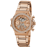 Buy Shop Guess Fusion Chronograph Rose Gold Dial Rose Gold Steel Strap Watch for Women - GW0552L3 USA Online