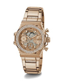 Buy Shop Guess Fusion Chronograph Rose Gold Dial Rose Gold Steel Strap Watch for Women - GW0552L3 USA Online