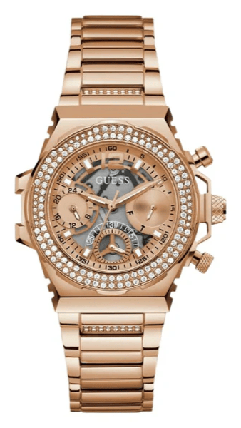 Buy Shop Guess Fusion Chronograph Rose Gold Dial Rose Gold Steel Strap Watch for Women - GW0552L3 USA Online