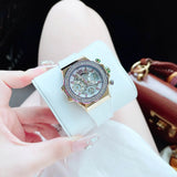 Buy Shop Guess Fusion Chronograph White Dial White Leather Strap Watch For Women - GW0553L2 USA Online