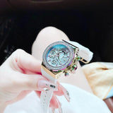 Buy Shop Guess Fusion Chronograph White Dial White Leather Strap Watch For Women - GW0553L2 USA Online