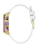 Buy Shop Guess Fusion Chronograph White Dial White Leather Strap Watch For Women - GW0553L2 USA Online