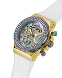 Buy Shop Guess Fusion Chronograph White Dial White Leather Strap Watch For Women - GW0553L2 USA Online