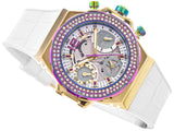 Buy Shop Guess Fusion Chronograph White Dial White Leather Strap Watch For Women - GW0553L2 USA Online
