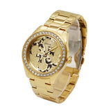 Buy Shop Guess G Twist Diamonds Gold Dial Gold Steel Strap Watch For Women - W1201L2 USA Online
