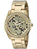 Buy Shop Guess G Twist Diamonds Gold Dial Gold Steel Strap Watch For Women - W1201L2 USA Online
